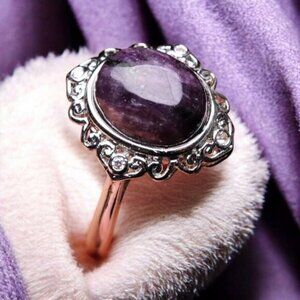 Charoite ✦ Vintage Adjustable Ring ✦ Purple Gemstone S925 Silver Ritual NWT